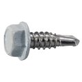 Midwest Fastener Self-Drilling Screw, #14 x 3/4 in, Painted Stainless Steel Hex Head Hex Drive, 6 PK 39593